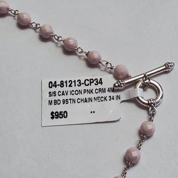 Lagos Pink Caviar Long Pink Ceramic Beaded Necklace - Picture 12 of 16